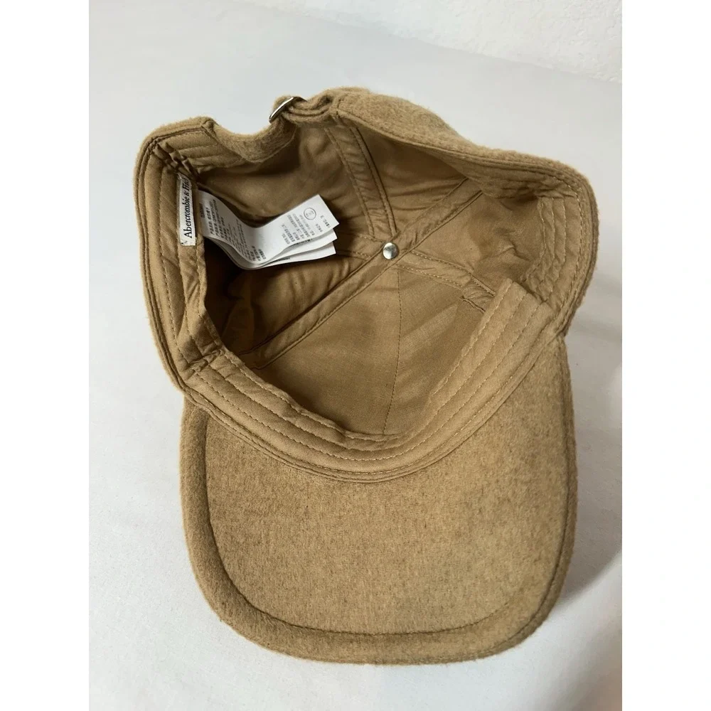 Abercrombie & Fitch Tan Wool Blend  Trucker Hat Cap‎ 21.5" Strap Back Unisex - Picture 9 of 9